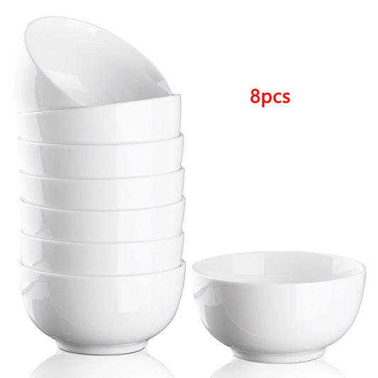 NONEDinnerware Porcelain Bowls Set 8 Pack Microwave And Dishwasher Safe