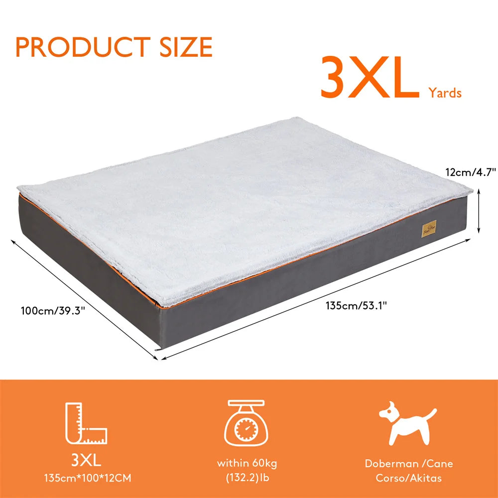 BORWARTCN Orthopedic Memory Foam Dog Bed Waterproof Washable