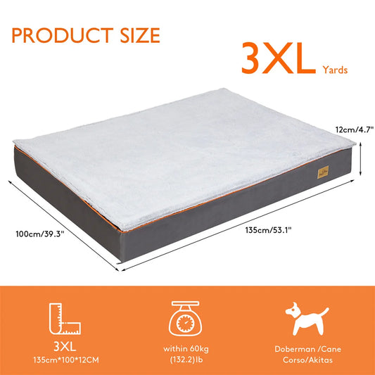 BORWARTCN Orthopedic Memory Foam Dog Bed Waterproof Washable