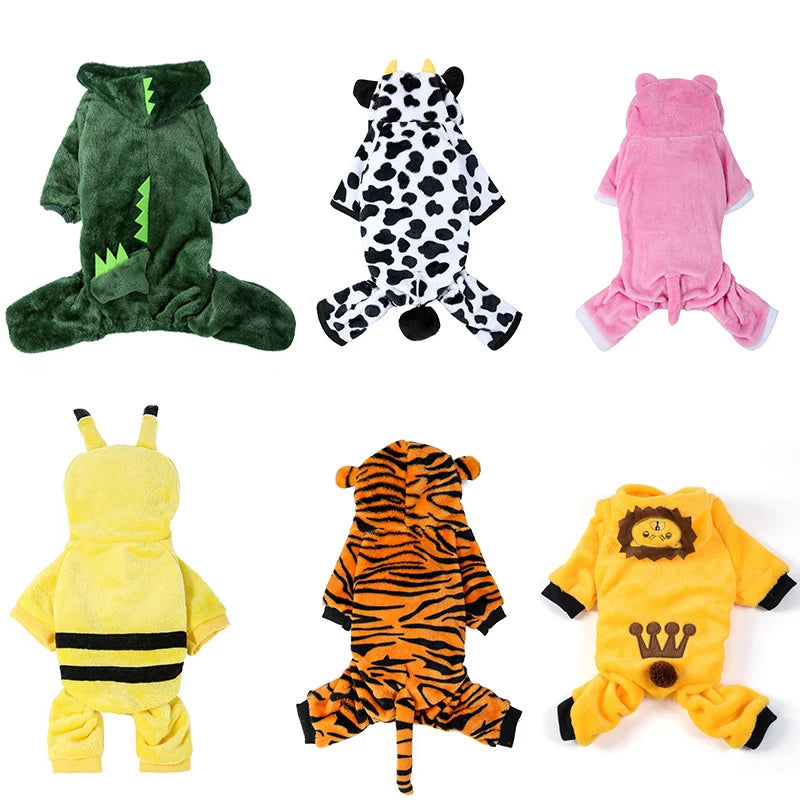 Soft Fleece Dog Hoodies And Jumpsuits For Small Dogs