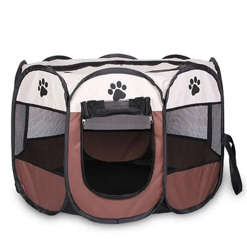 Portable Foldable Pet Tent Kennel Octagonal Shelter For Outdoor Use
