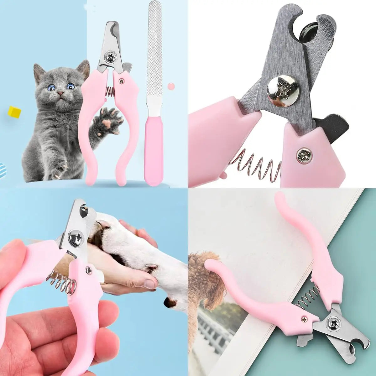 Pet Grooming Kit Cats Dogs Nail Clipper Flea Comb Tools