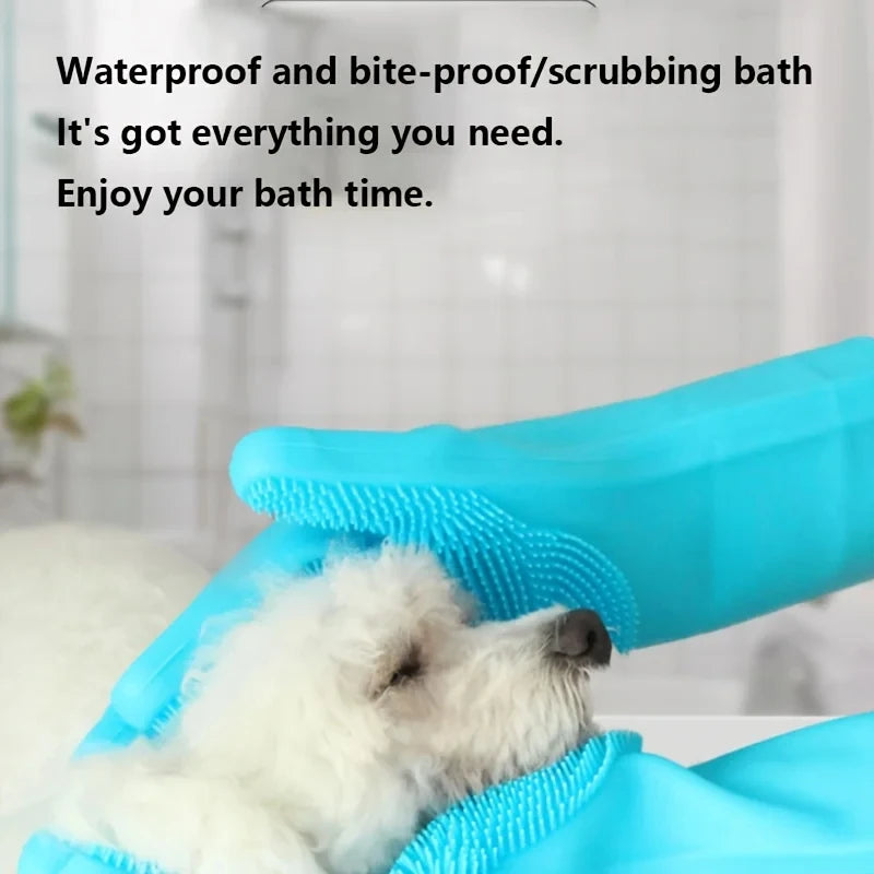Eco Silicone Pet Grooming Gloves for Bathing Deshedding
