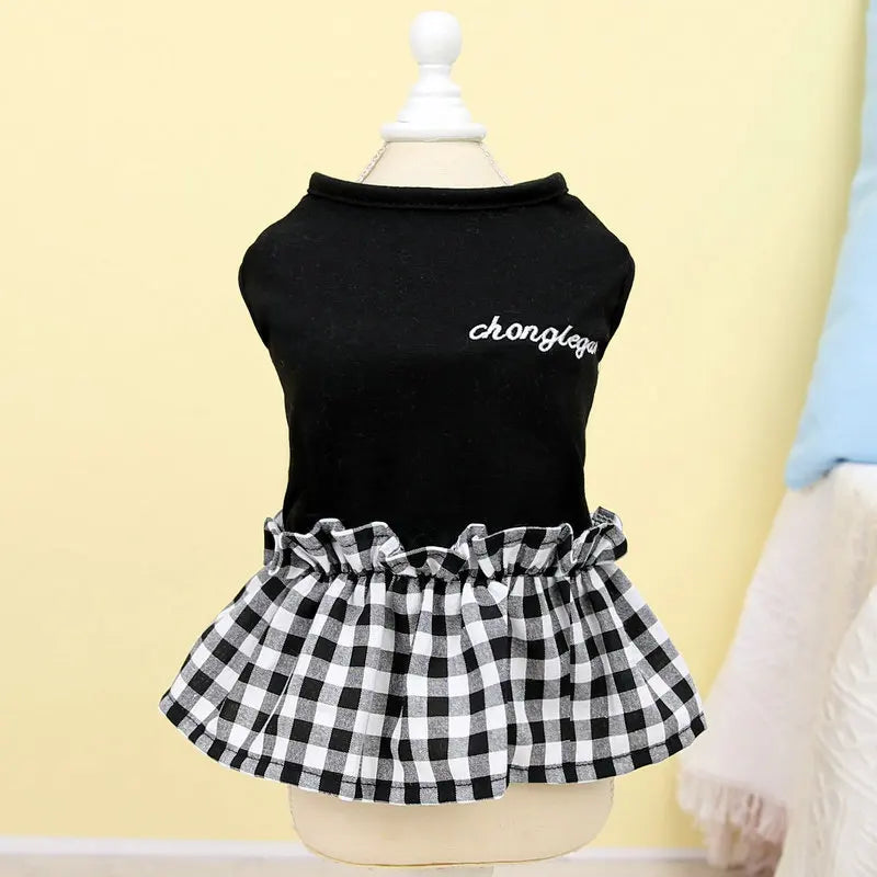 Summer Strawberry Print Bowknot Pet Dress For Cats And Dogs