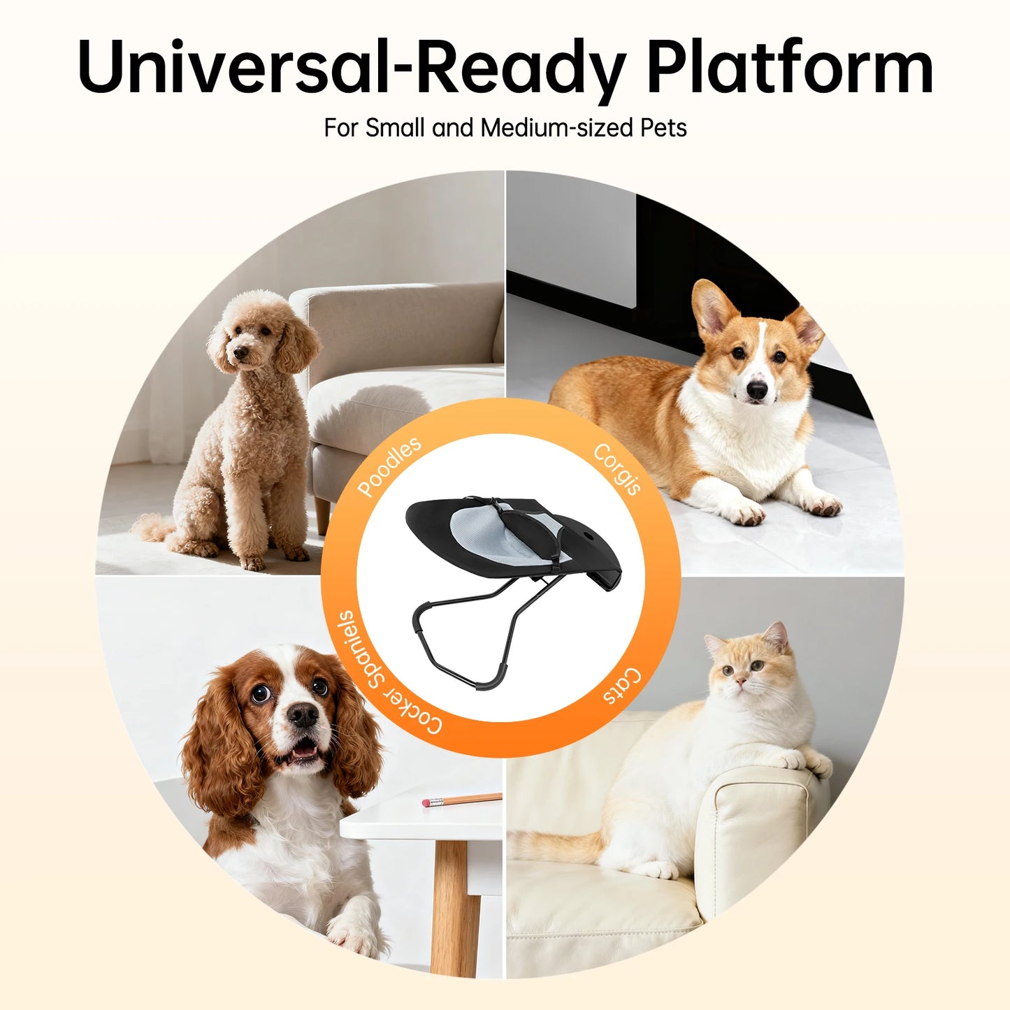 Pet Rocker Bed Foldable Rocking Chair With Adjustable Height