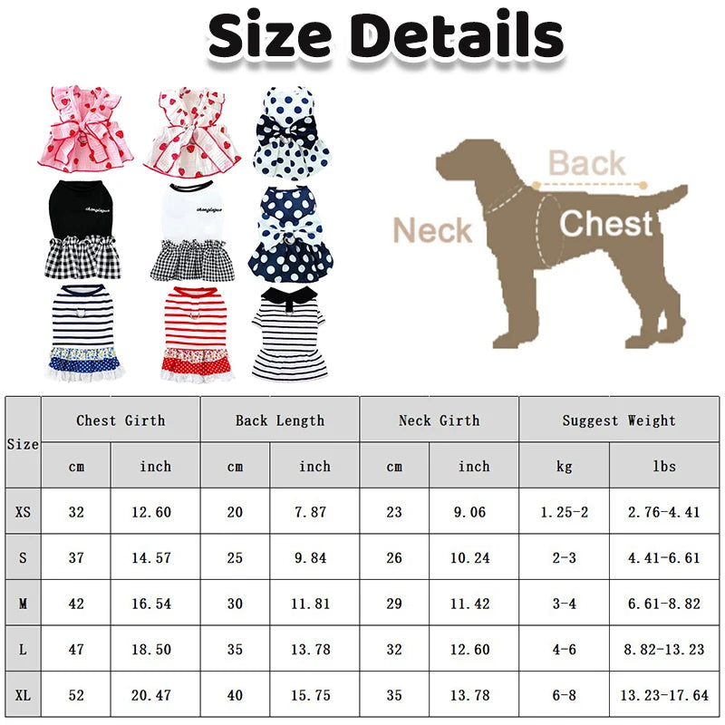 Summer Strawberry Print Bowknot Pet Dress For Cats And Dogs