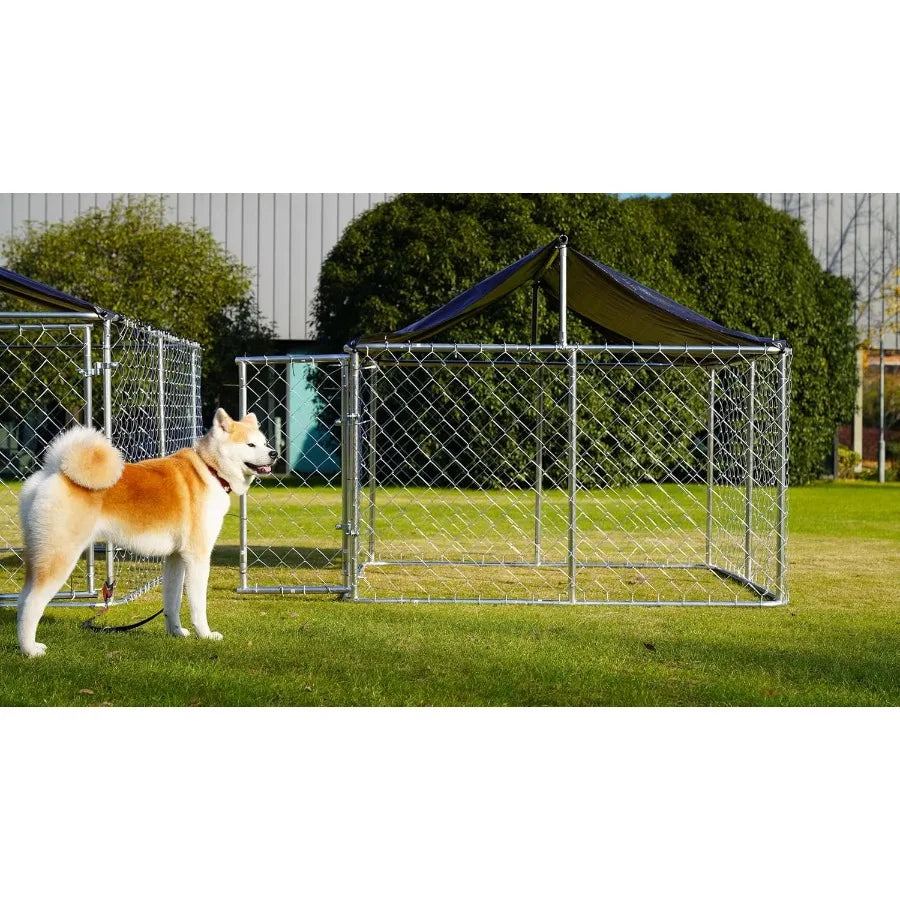 Outdoor Dog Enclosure Heavy Duty Mesh Cage Secure Lock