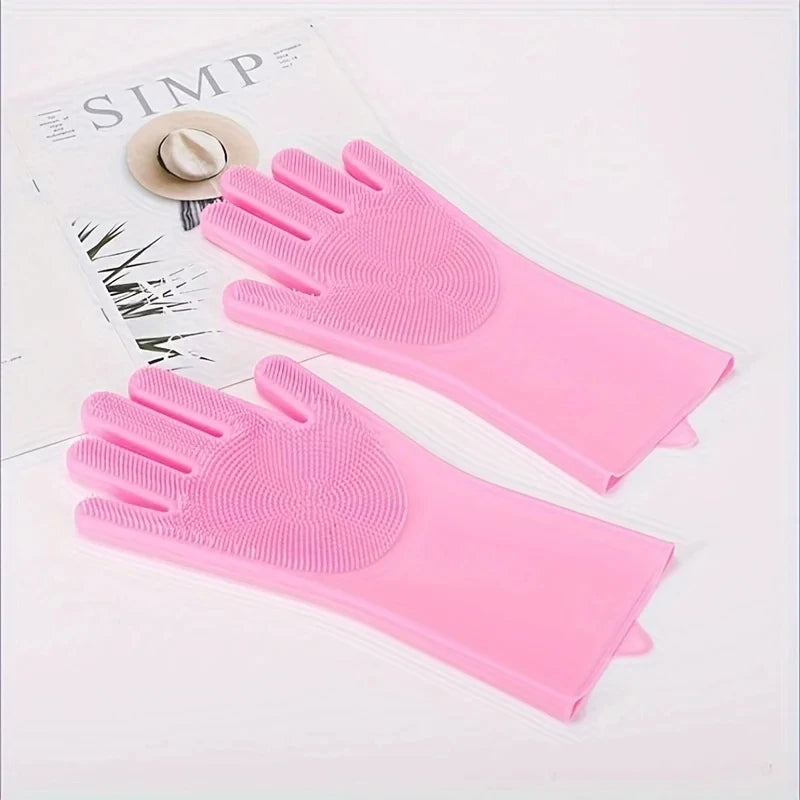 Eco Silicone Pet Grooming Gloves for Bathing Deshedding
