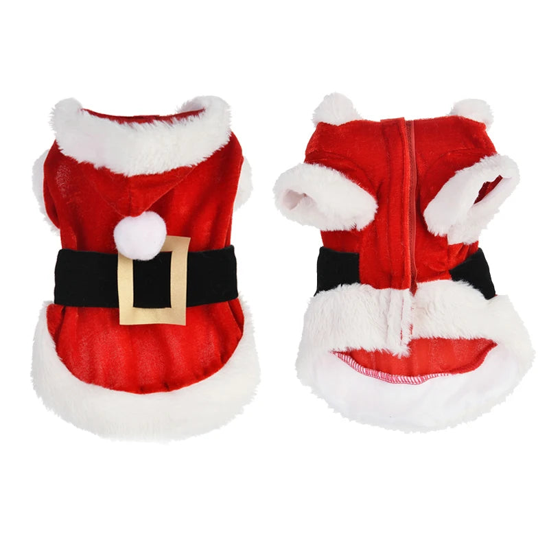 Pet Christmas Hooded Coat For Small Dogs And Cats Costume