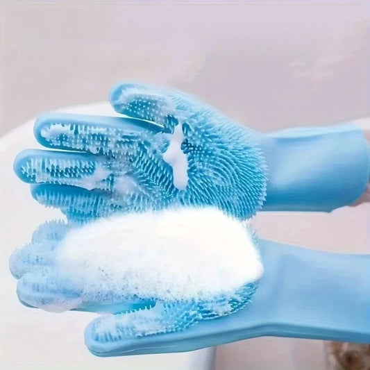Eco Silicone Pet Grooming Gloves for Bathing Deshedding