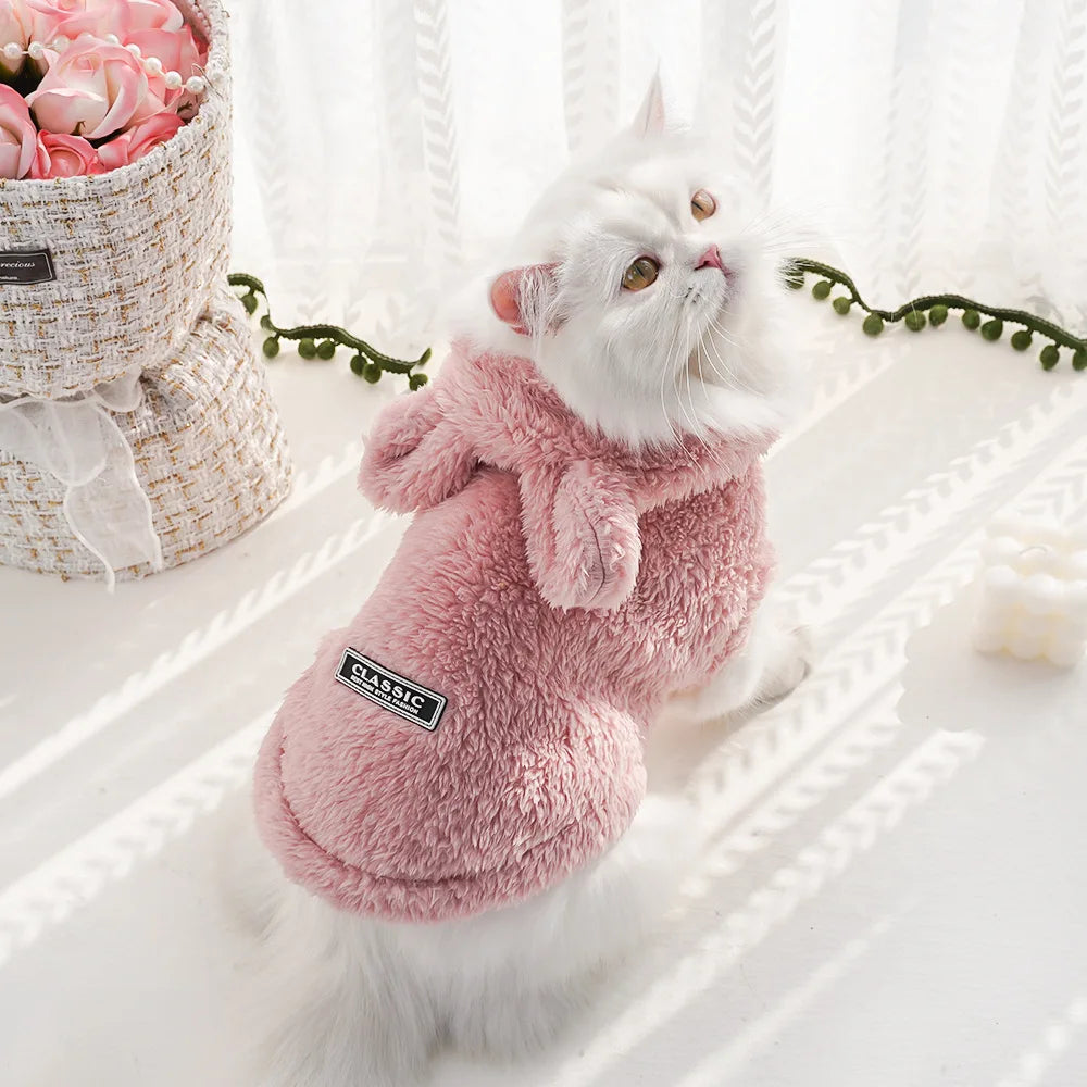 NONECN Pet Dog Soft Fleece Hoodie Coat For Dogs Cats