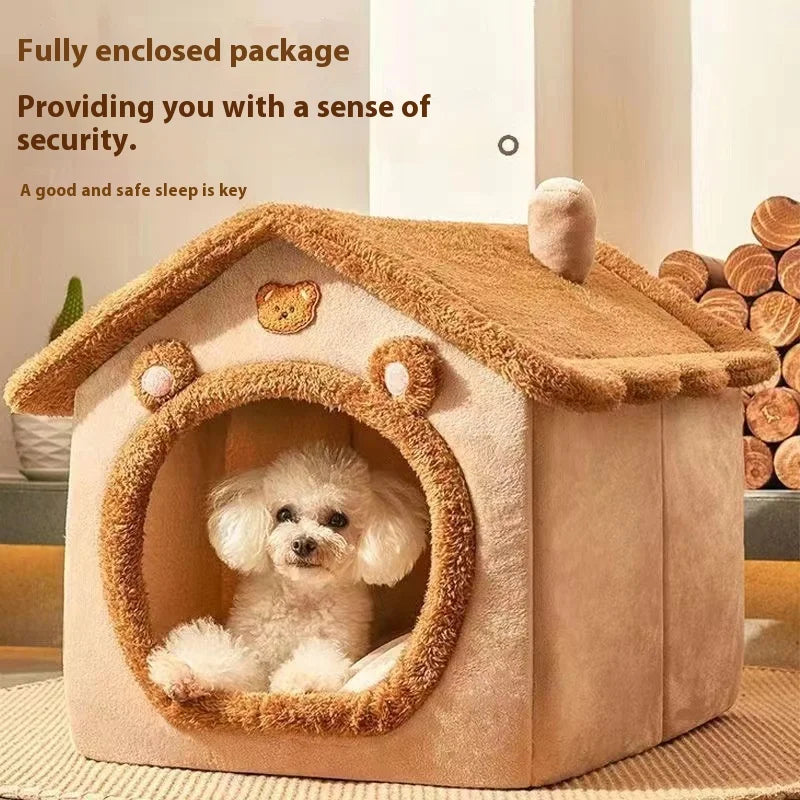 All Season Dog House Style Bed For Small Pets Washable