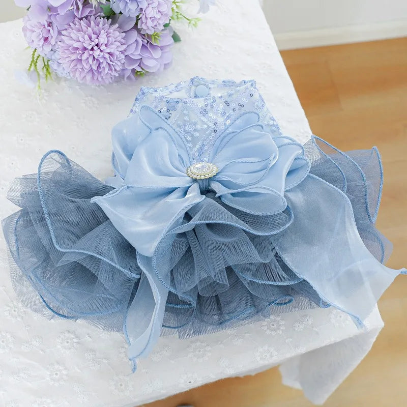 NONECN Galaxy Fluffy Gauze Pet Dress for Dogs and Cats