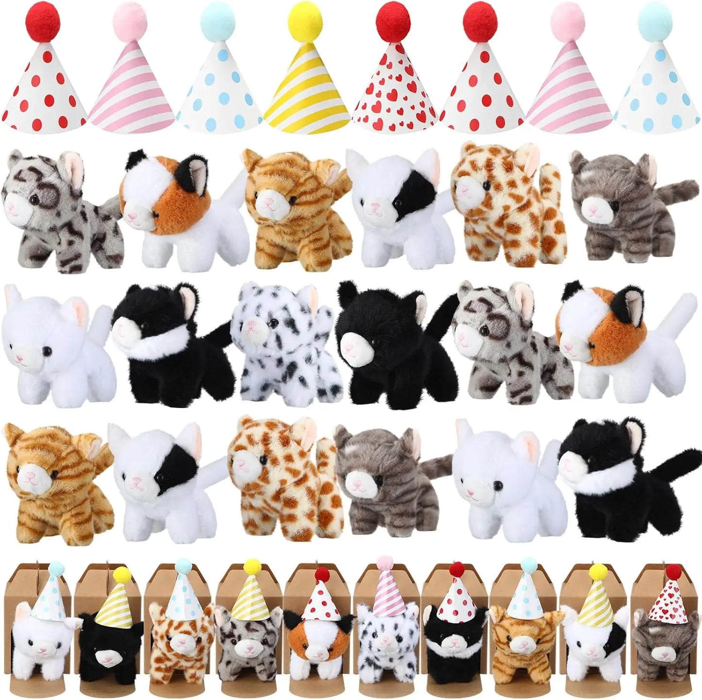 Mini Plush Cat Toys Set For Adoption Events And Parties