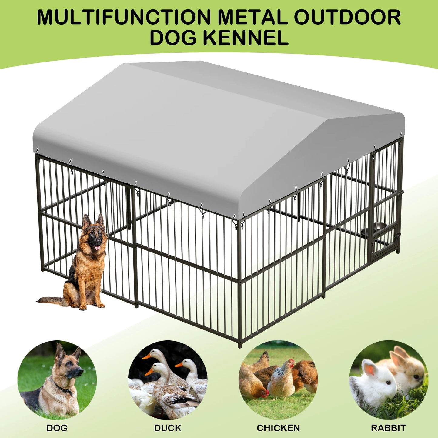 TWISTER.CK Heavy Duty Outdoor Dog Kennel With Roof