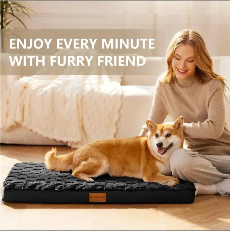 Orthopedic Dog Bed Egg Crate Foam Waterproof Removable Washable Cover