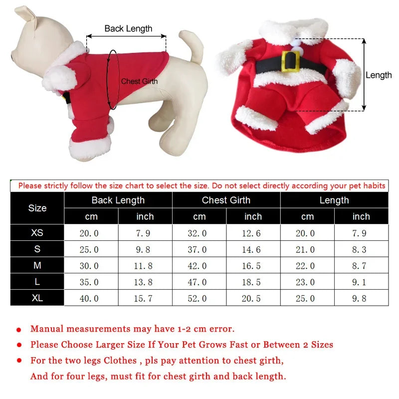 Christmas Santa Dog Costume For Dogs And Cats Pet Outfit