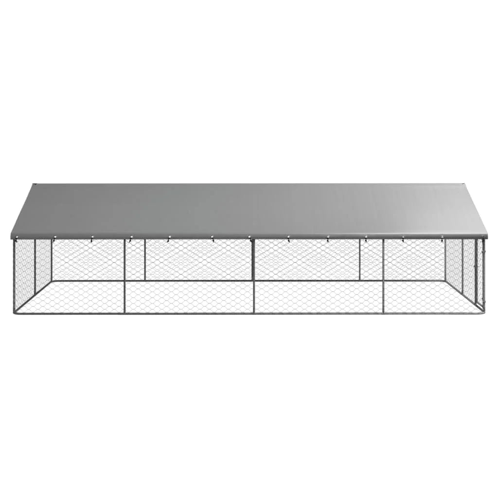 NONEM Galvanized Outdoor Dog Kennel With Roof For Pets