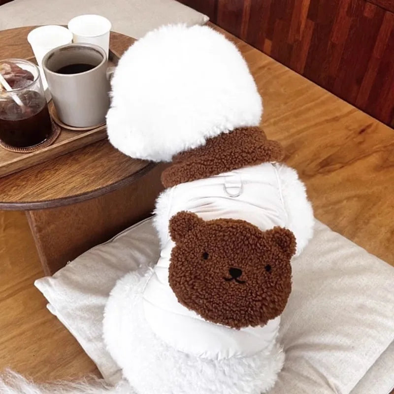 Dog Fleece Bear Rabbit Coat With Cotton Padding For Dogs