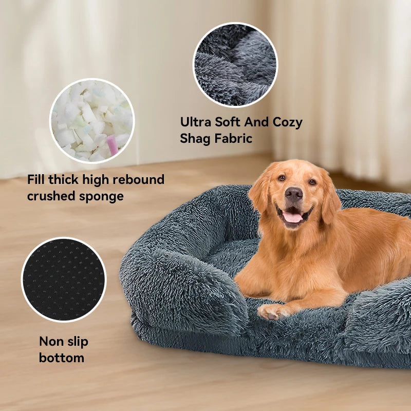 NONECN Thickened Orthopedic Dog Bed With Washable Plush Cover