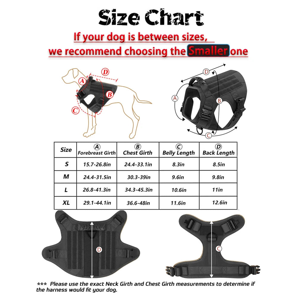 Petravel Military Dog Harness Vest Set For Malinois