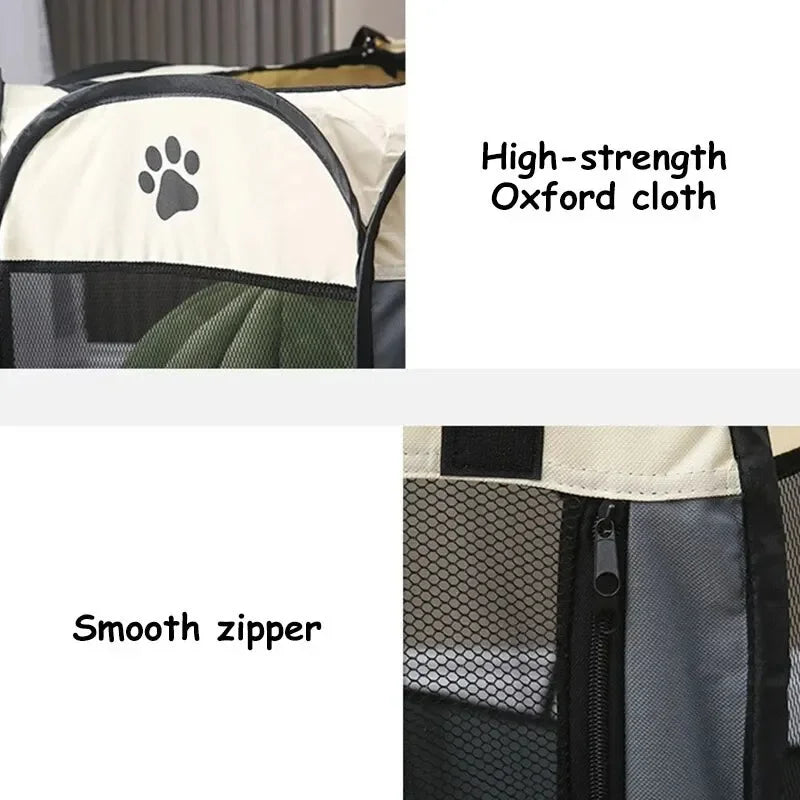 Portable Foldable Pet Tent Kennel Octagonal Shelter For Outdoor Use