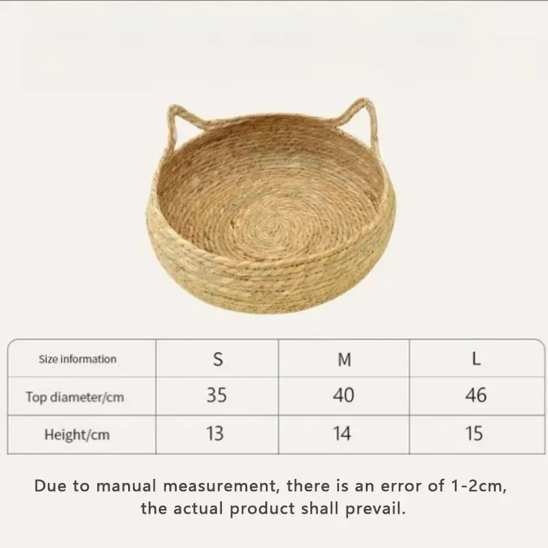 Lewencn Four Seasons Cat Nest Bed Handwoven Cotton Washable