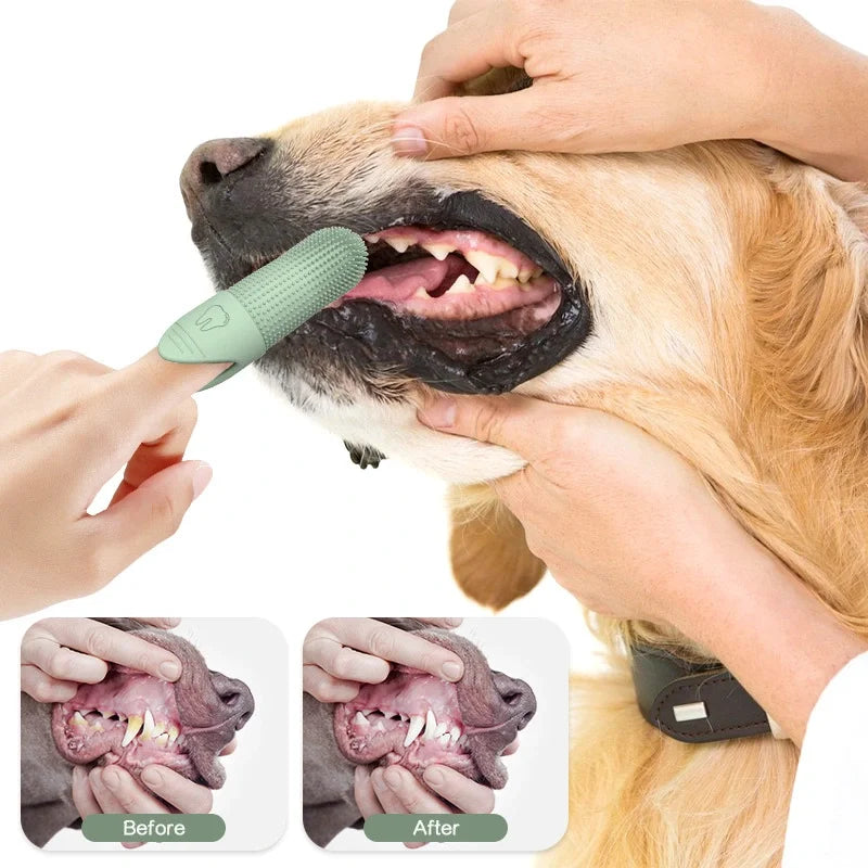 Dog Finger Toothbrush 360 Degree Cleaning Food Grade Silicone