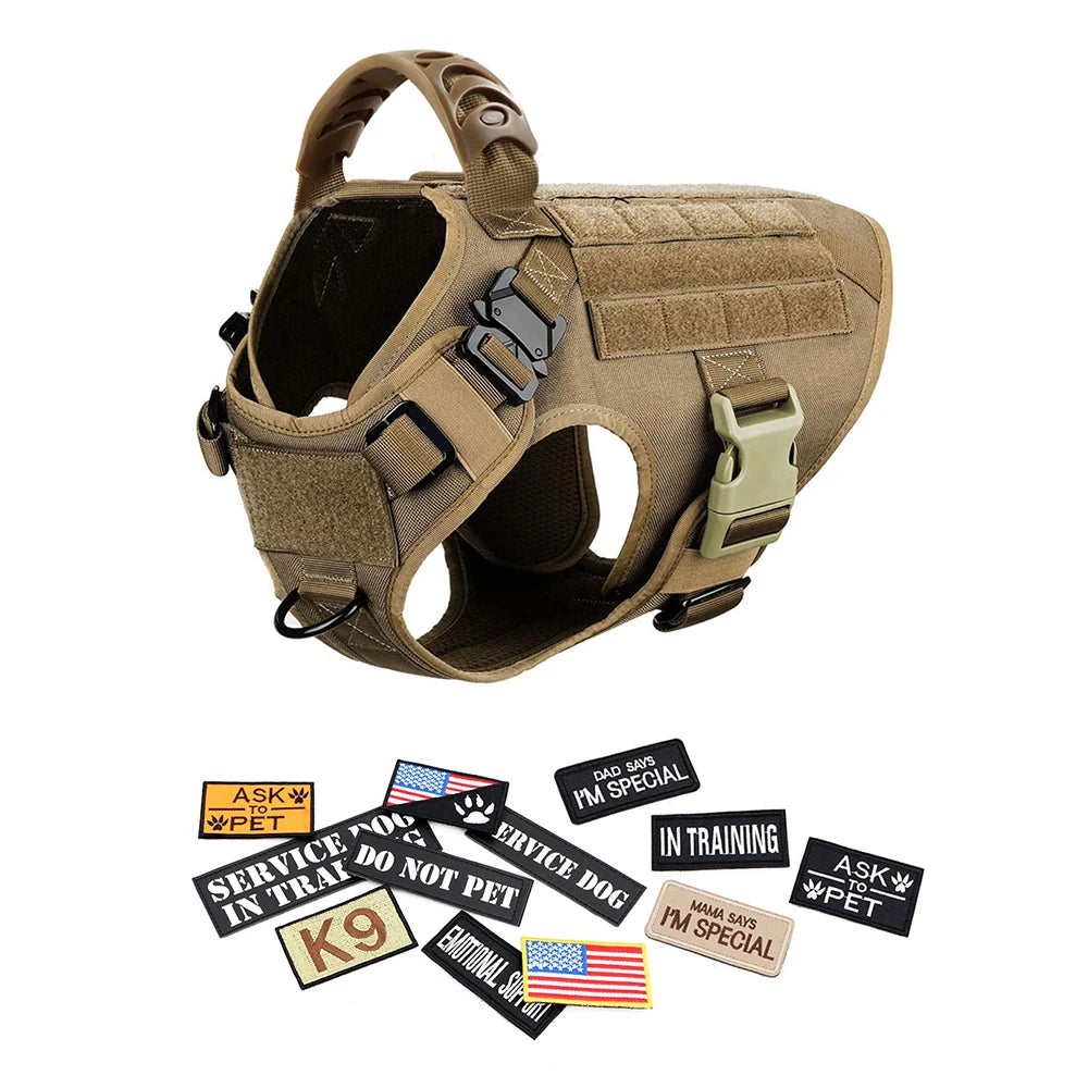 Petravel Military Dog Harness Vest Set For Malinois