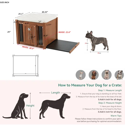 End Of Bed Dog Crate Bench With Sliding Barn Door