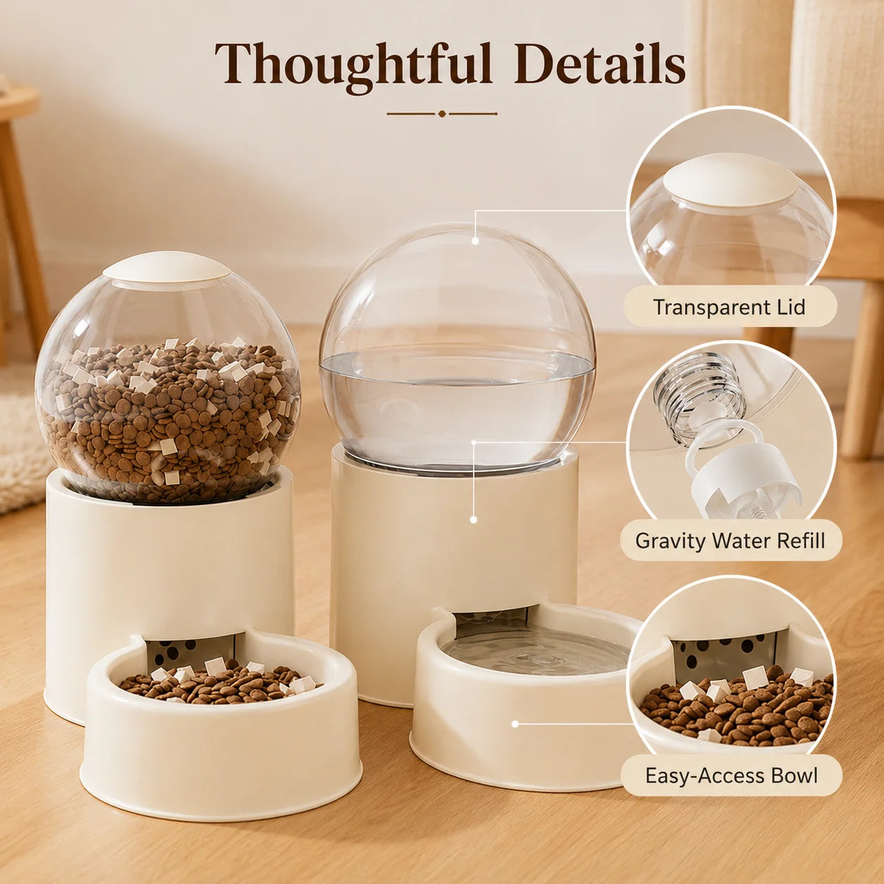 Automatic Gravity Feeder And Water Dispenser Spill Proof Dome Lid