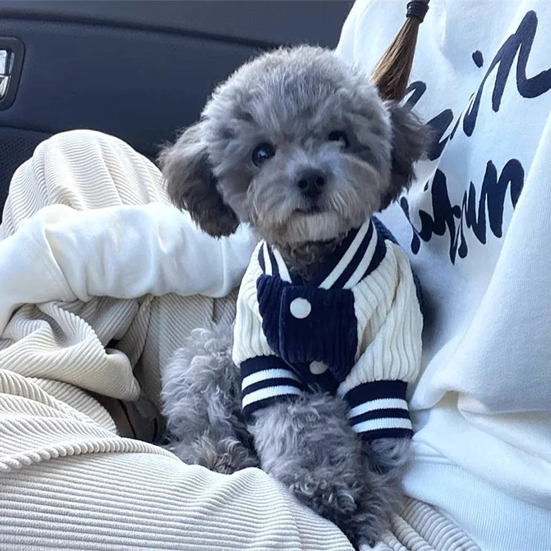 NONECN Cute Embroidered Pet Baseball Jackets For Dogs And Cats