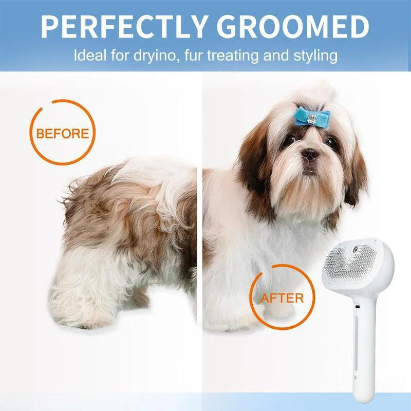 YTYIN Dog Comb With Steam Massage Brush And Spray For Pets