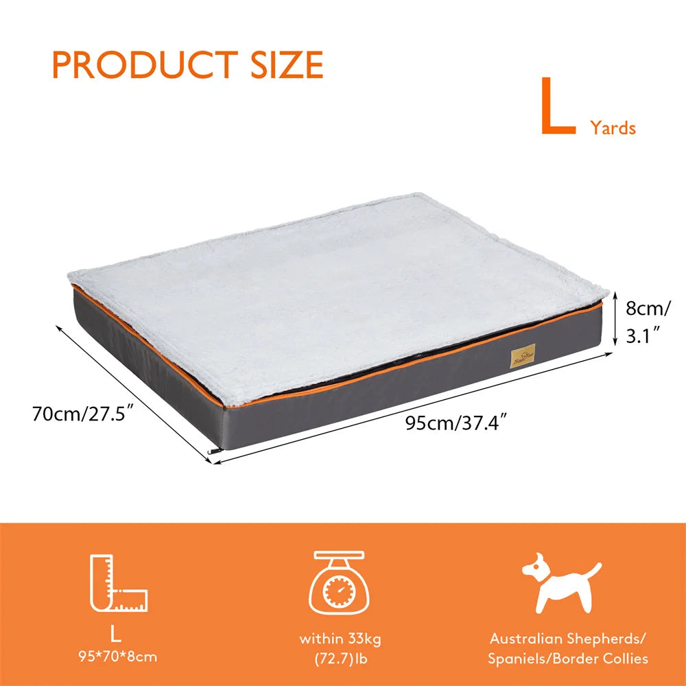 BORWARTCN Orthopedic Memory Foam Dog Bed Waterproof Washable