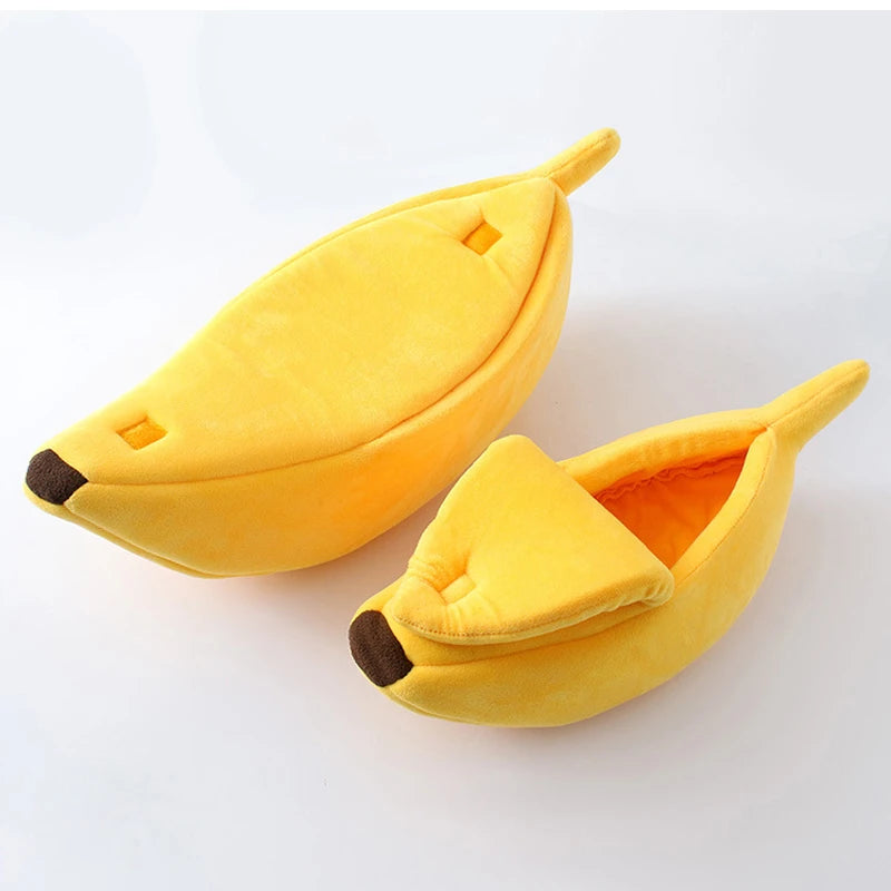 Banana Cat Bed House Cozy Cat Mat Basket Kennel Cushion